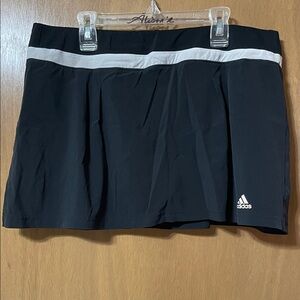adidas Black Tennis Skort with White Waistband